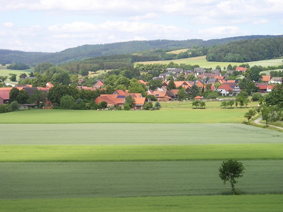 Amelsen_grün_vom_Berg Blick aus Richtung Markoldendorf auf Amelsen © Stadt Dassel