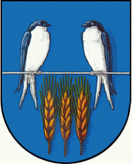 Wappen von Deitersen: 
Beschreibung:
In Blau über drei goldenen Ähren zwei auf einer silbernen Leiste sitzende, einander zugekehrte silberne Schwalben mit schwarzen Flügeldecken und Köpfen&nbsp;&copy;&nbsp;Stadt Dassel